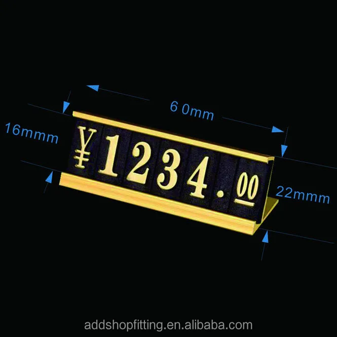 Customized Aluminium Gold price cubes stand for jewelry price display tags