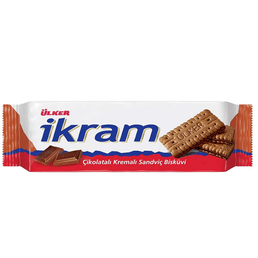 Ulker Ikram Chocolate Cream Biscuits 84 gr x 24 All Fresh Date and Quality Service From Turkey