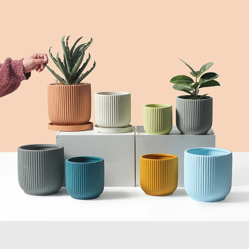 Nordic Style Modern Minimalist Color Ceramic Planter Pot Ceramic Garden Pots Flower Planters