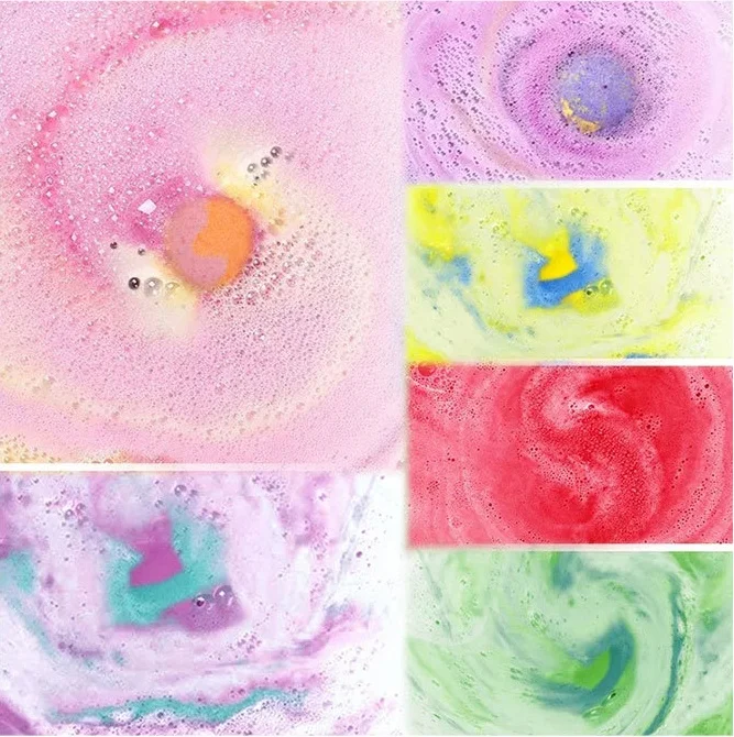 OEM Essential Oil Bath Bomb Gift Set Customized Scents Colorful Kids Bath Bomb Salt Bath Balls