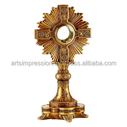 stylish amazing monstrance brass mirror monstrance Unique church product India 2024 handmade factory arts impression  hot sell