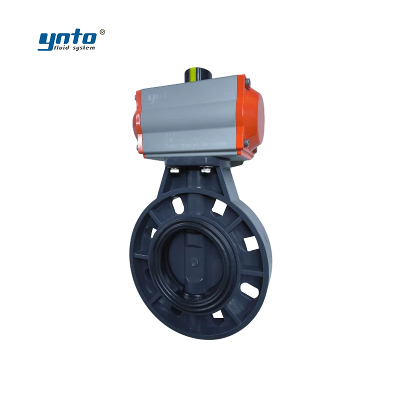 YNTO Pneumatic actuator double acting AT50 series PVC butterfly valve