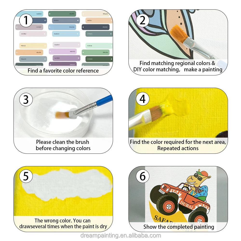 Pre-printed Canvas Painting Kit With Brush 30*30CM Stretched Canvas Print for Adult DIY Art Painting