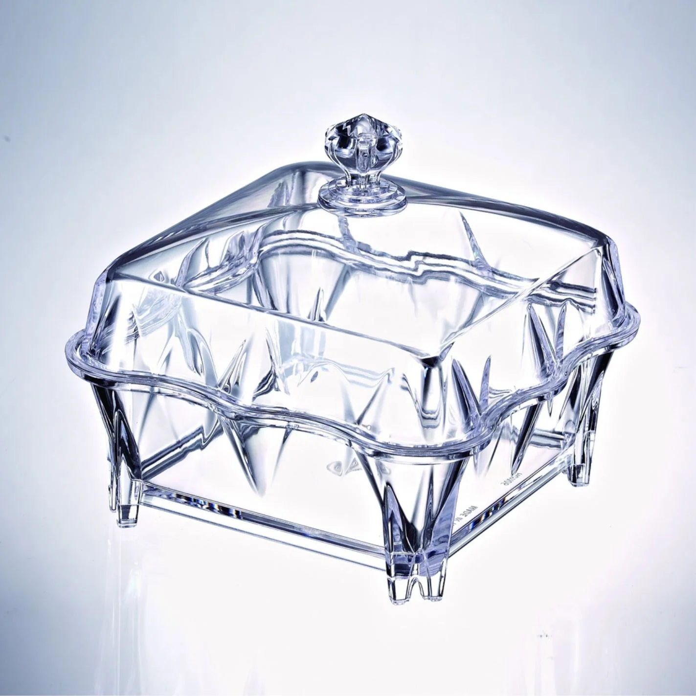 Gold Color Acrylic Sugar Candy Bowl with Lid