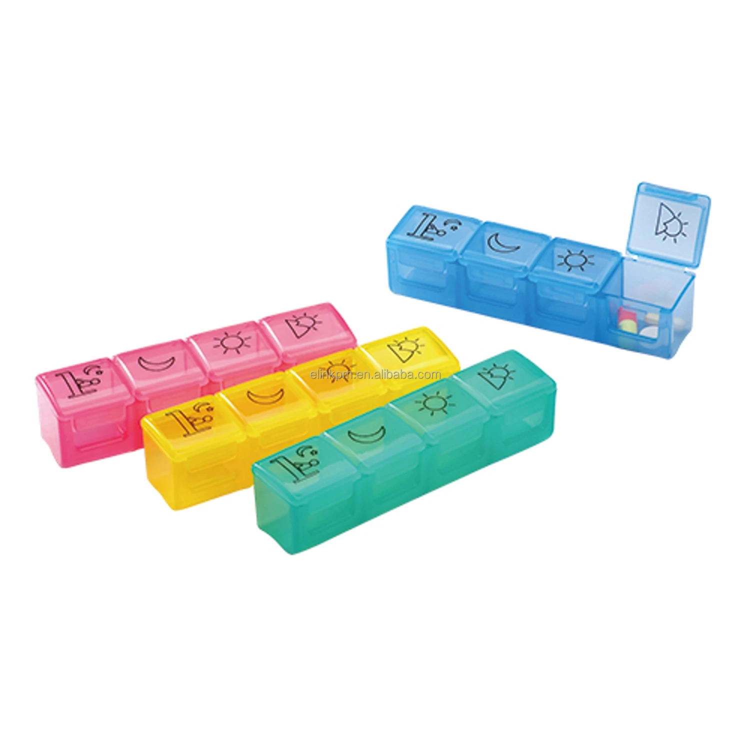 Damp Proof Weekly Plastic Pill Organizer Box Case
