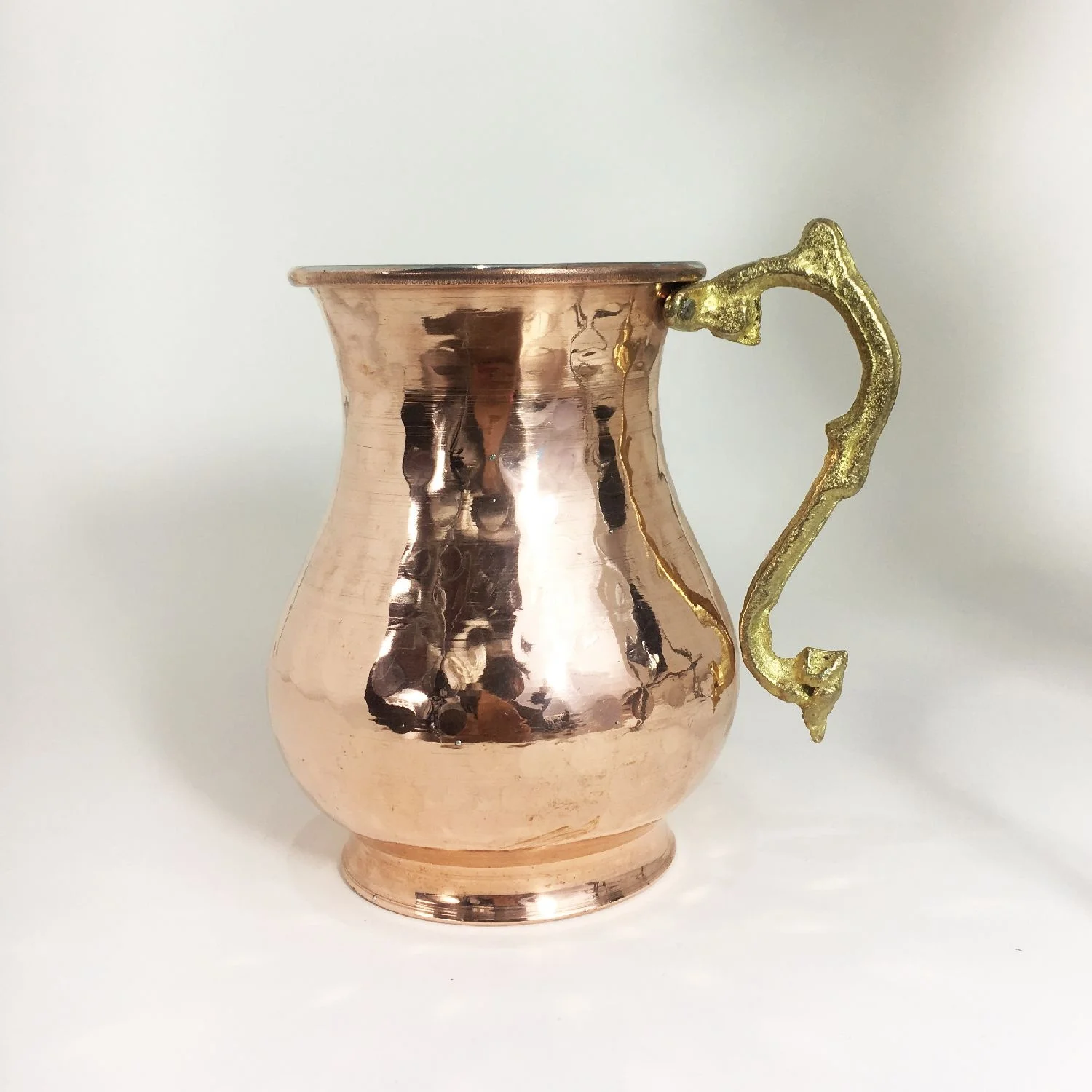 Hand Hammered Copper Pitcher for Beverage, Ayran, Drinkware,Authentic Design, Durable, Drink Cup Outdoor and Camping Activities