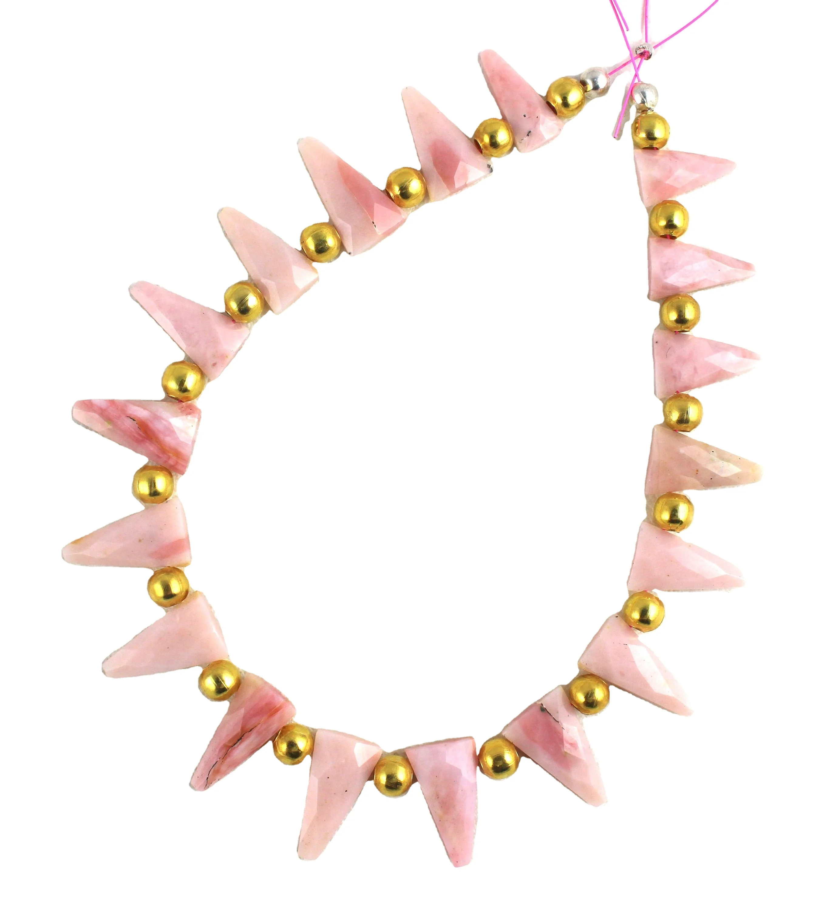 Best Quality Faceted Triangle Shape Natural Pink Opal Briolette Beads Gemstone For Jewelry Wholesale Manufracture