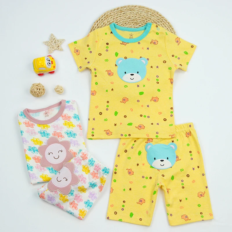 t shirt and shorts colorful pattern embroidery comfortable two pieces set baby girl clothing cotton kids clothes