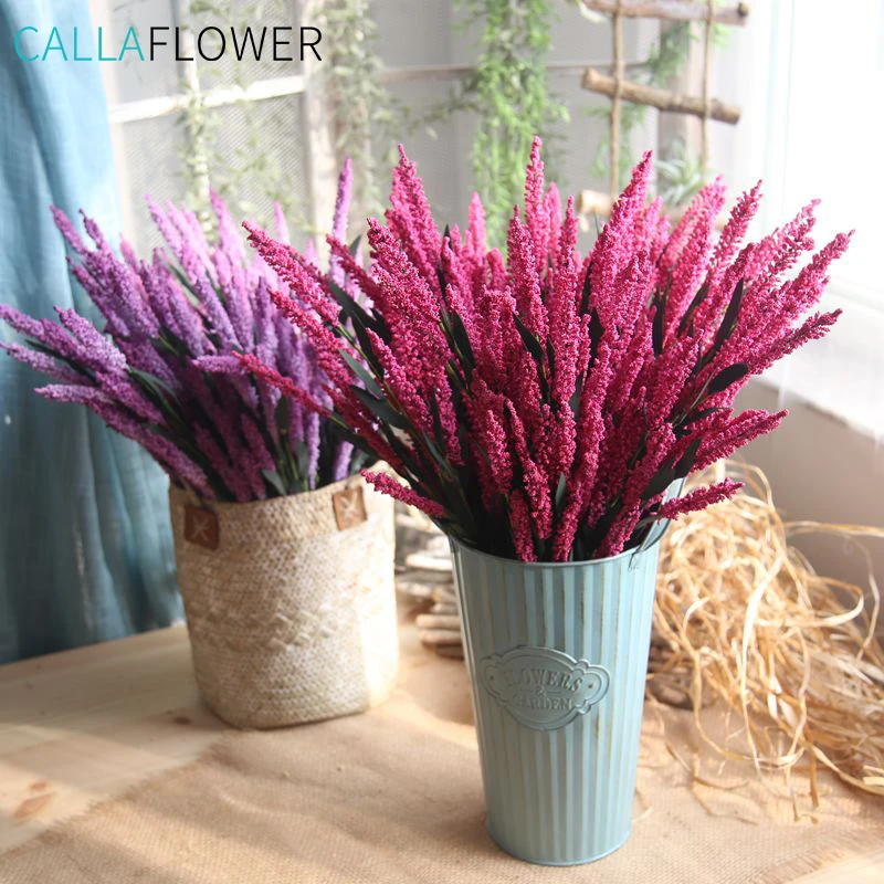 MW21802 Cheap Artificial Flower Purple PE Lavender For Decorative Flowers and Plants
