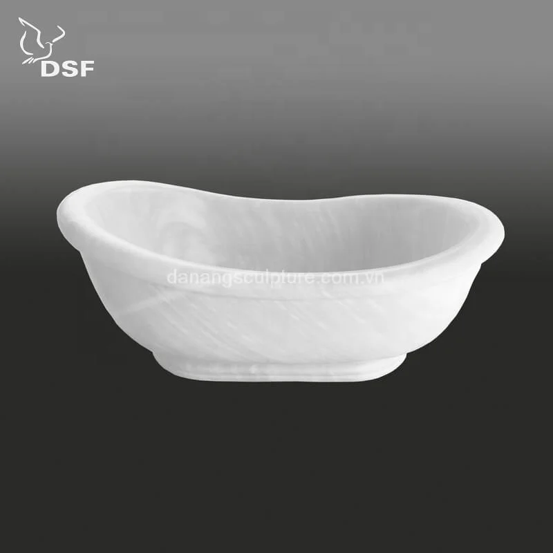 Изготовленный на заказ изогнутый Овальный натуральный камень Ванна мраморный ванна твердый отдельно стоящий для ванны