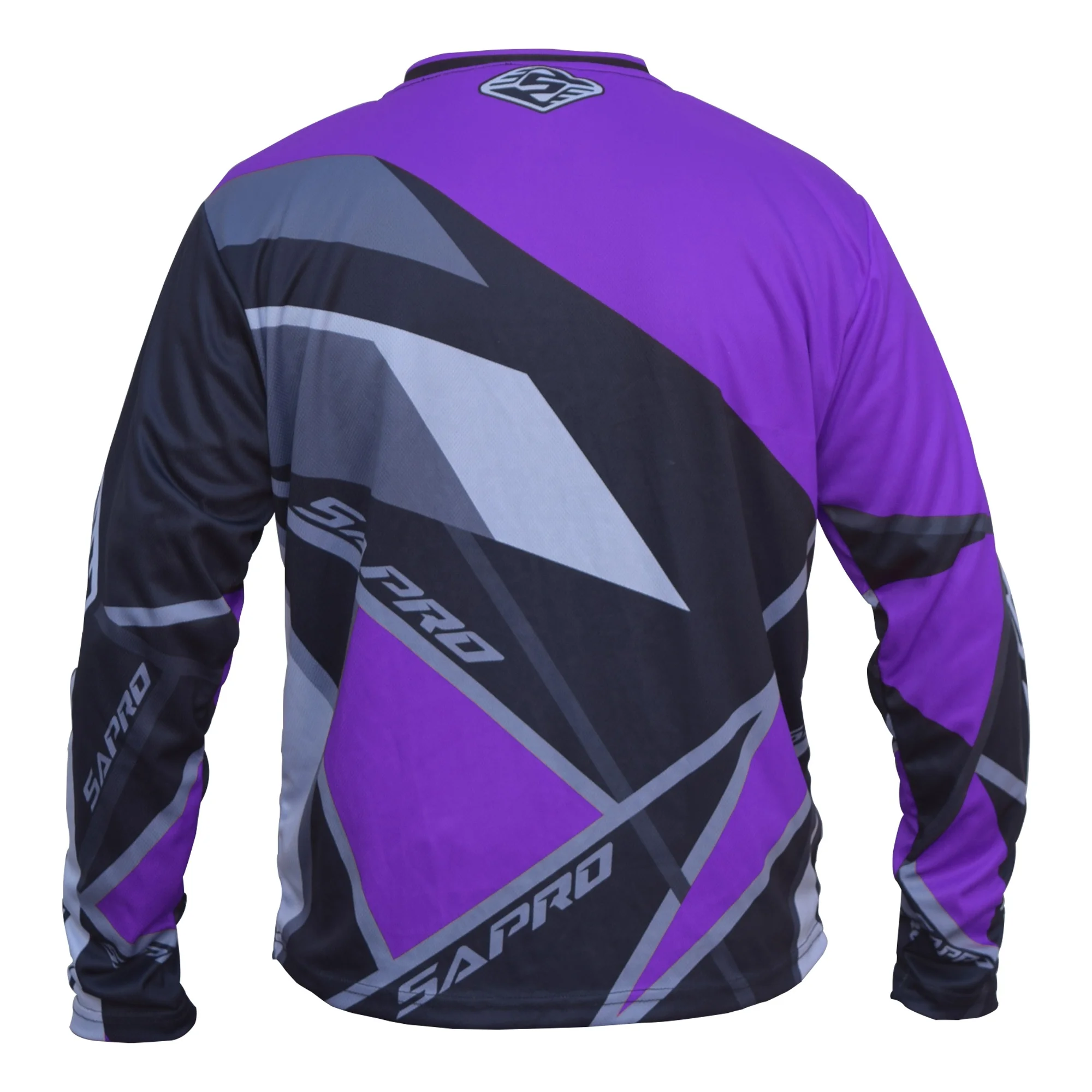 PURPLE POLYGONAL High Quality Motocross Jersey Made of 100% Polyester ODM & OEM Micro Mesh Fabric with Never Fading Color Design
