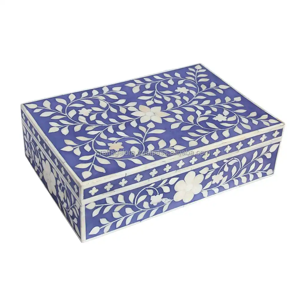 jewelry boxes handmade with mother of pearl inlay & bone inlay for sale in bulk from India wholesale jewelry box packaging