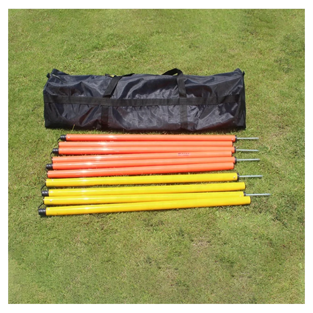 1m,1.5m ABS soccer training equipment slalom pole with dome base or spike base indoor outdoor pole set