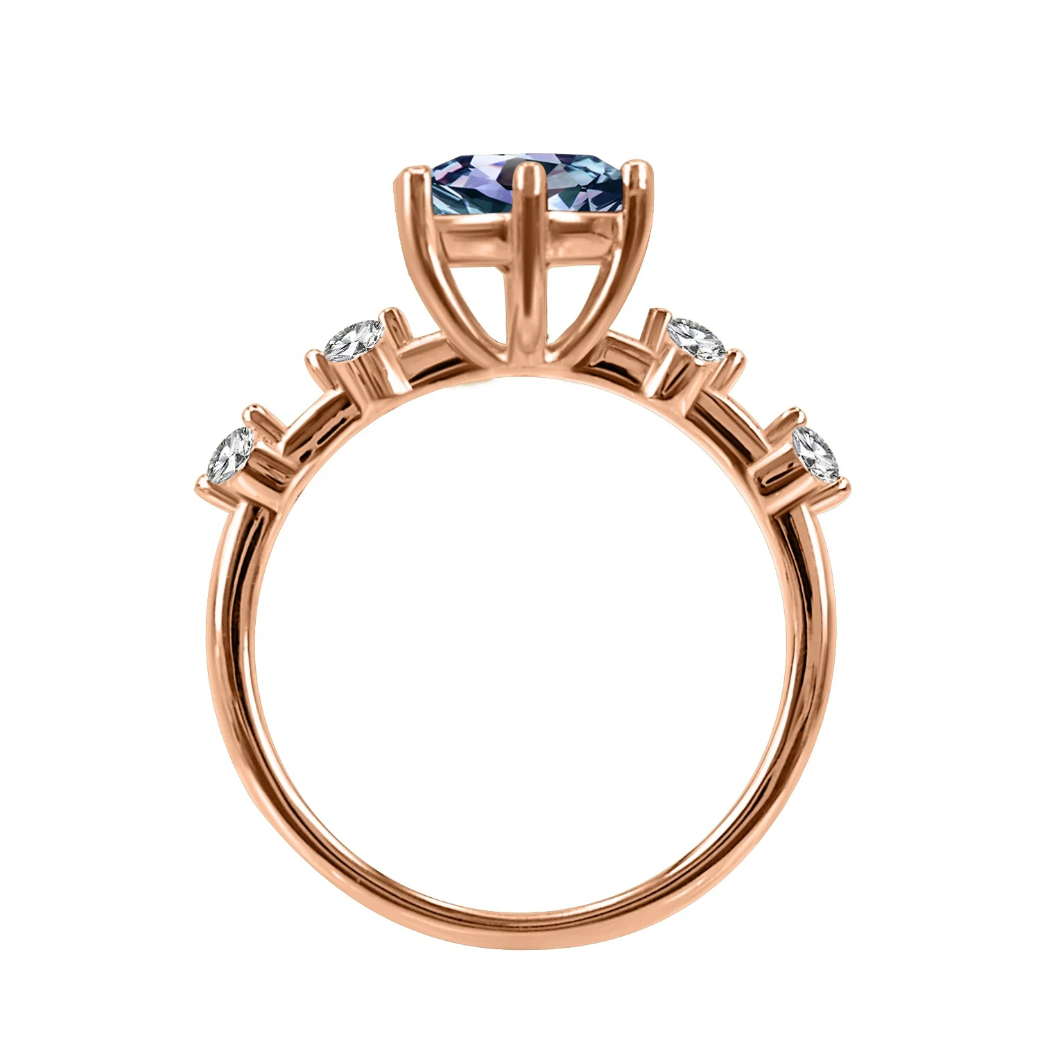 New Silver 925 Color Change Gemstone Jewelry Vintage Oval Cut Alexandrite Engagement Ring For Women Destiny Jewellery