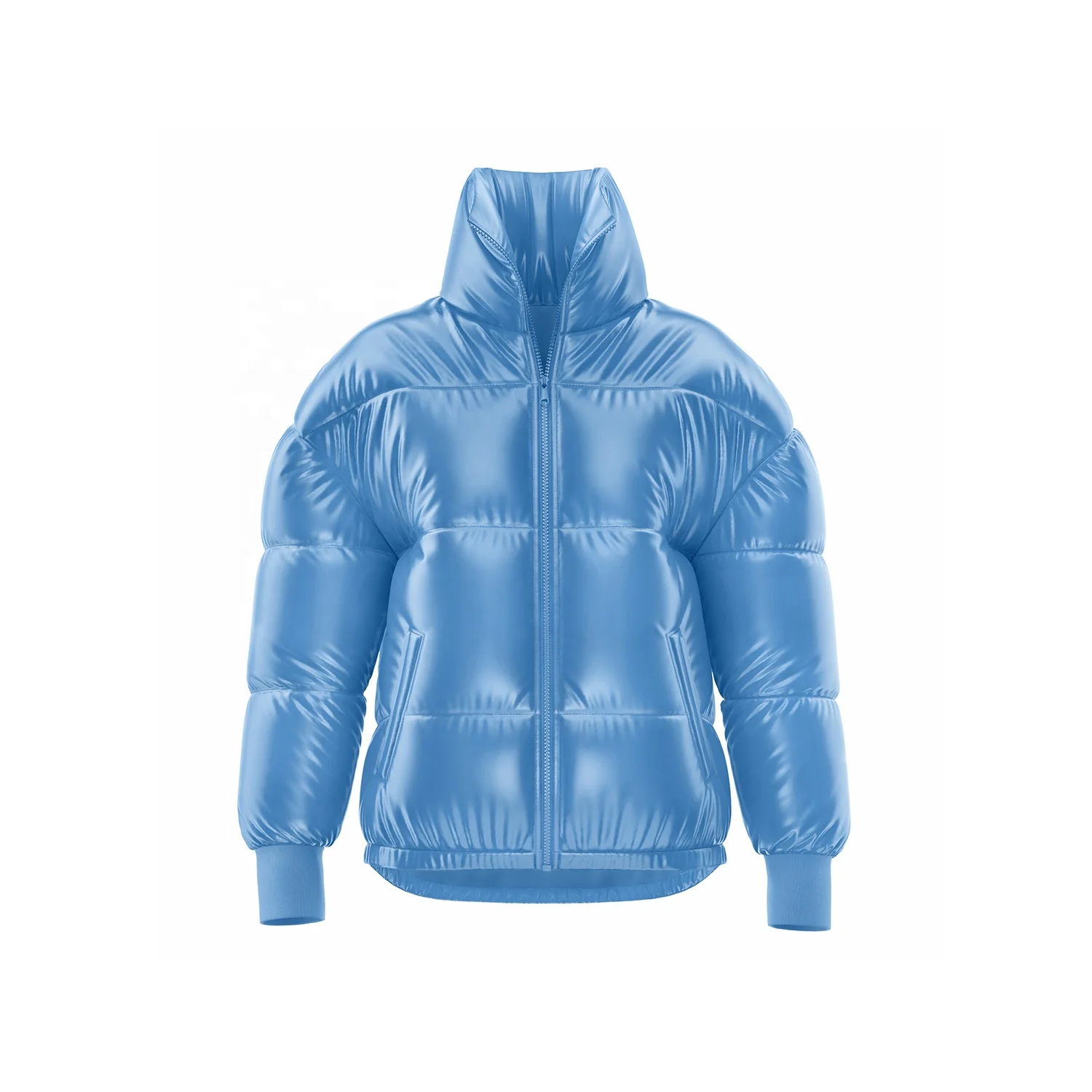 Best Quality Unisex Waterproof Winter Puffer Jacket Fashionable Yellow Padded Polyester Coat with Zipper Closure for Snow