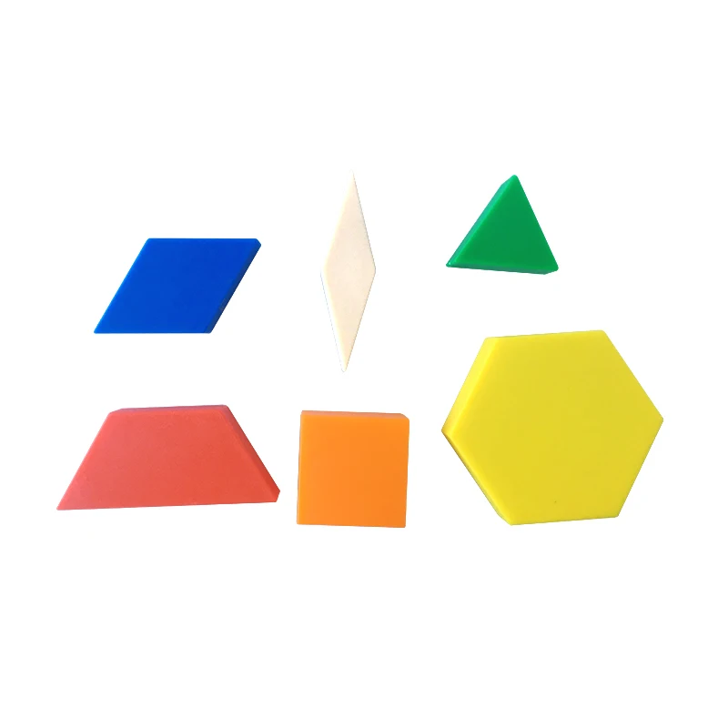 Plastic Pattern Blocks with Storage Case, Bulk Pattern Blocks Toys Early Geometry Skills