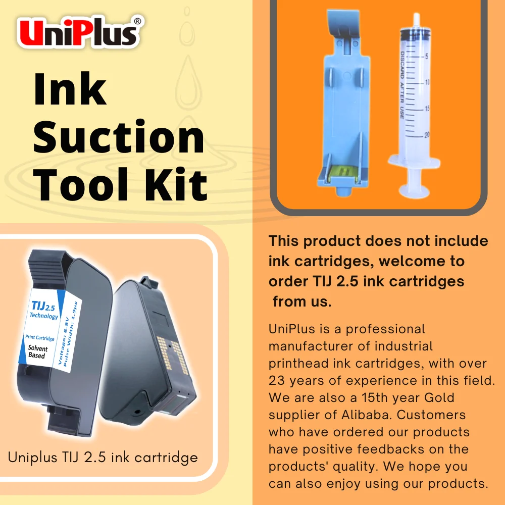 Ink Refill Suction Tool Kit Absorption Clip with Syringe for HP45 51645 HP2580 2588 2590 TIJ Ink Cartridge
