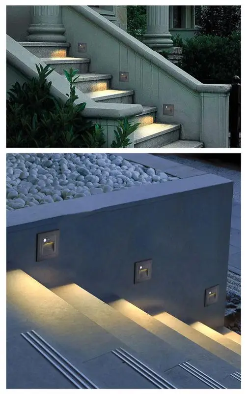 IP65 3W Black Color Warm White LED Outdoor External  Fixture Door Gate Recessed Step Stair Light