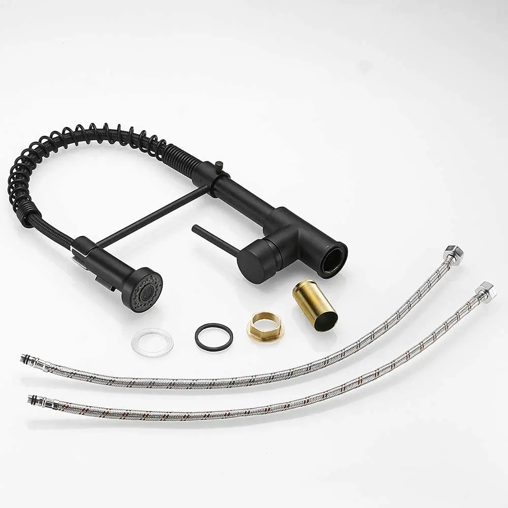 Wholesale Promotional High Quality Swivel Single Handle Kitchen Faucet Chrome Pull Down Spring Rotation Kitchen Sink Mixer Tap