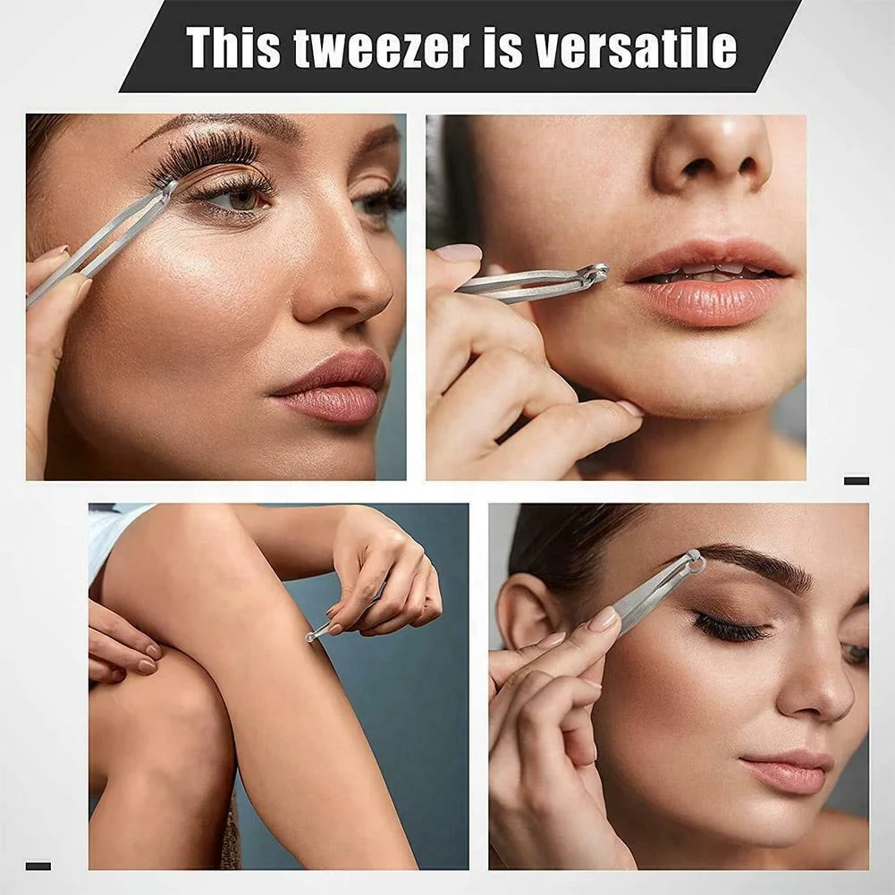 Multifunction Round Tipped Nose Hair Trimming Tweezers Hair Removing Tweezers Round Tip Nose Removal Nose Tweezer Trimmer