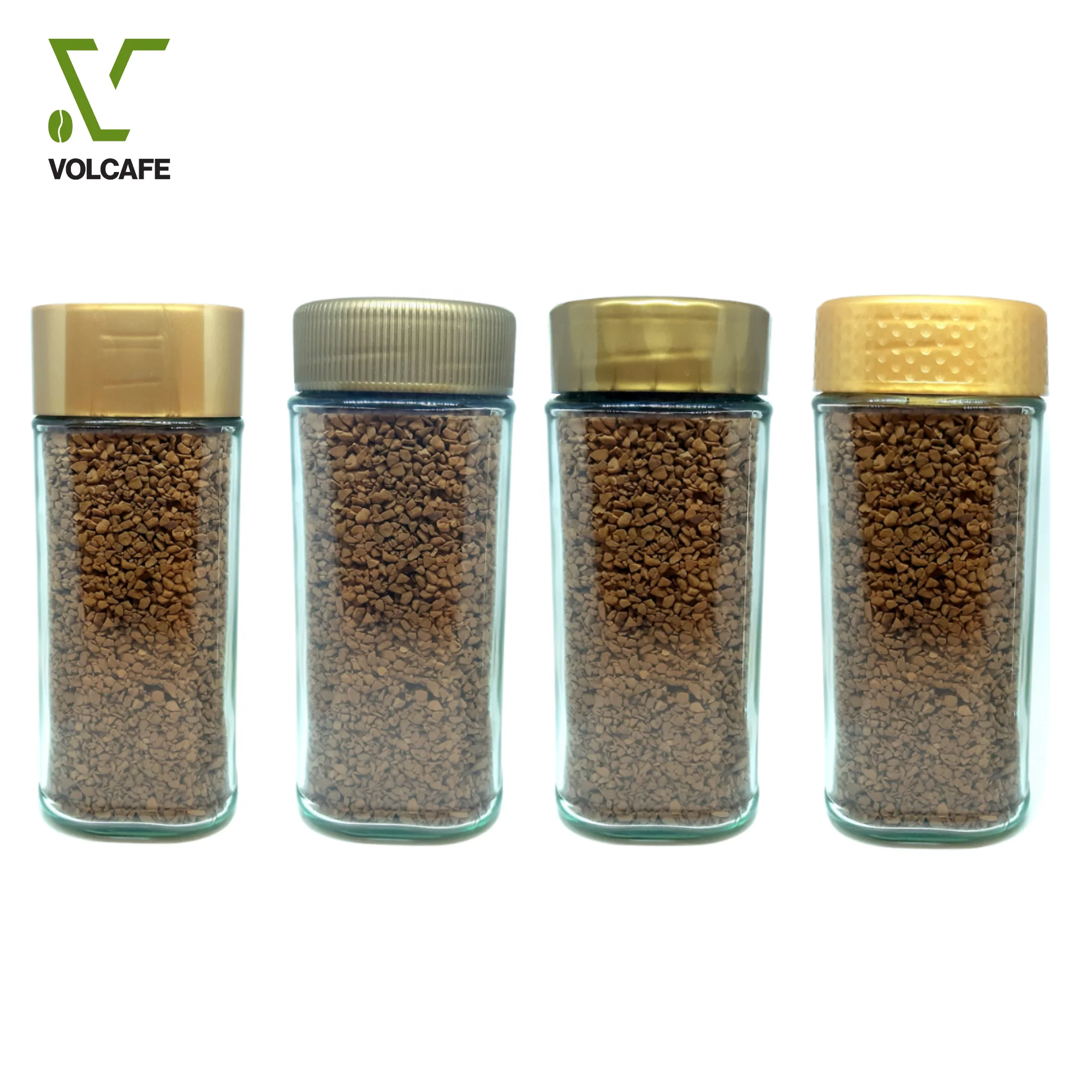 Best coffee Provided by Volcafe Blend of Robusta & Arabica good body freeze dried coffee bulk Glass Jar Private Label Packaging