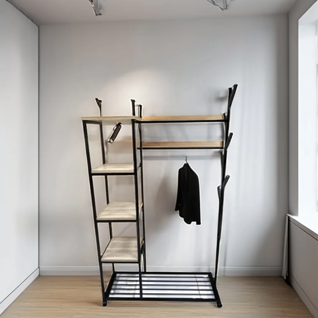 Современная 5-ярусная деревянная вешалка для одежды с 4 роликами железная спальни гостиной ванной отеля больницы тренажерного