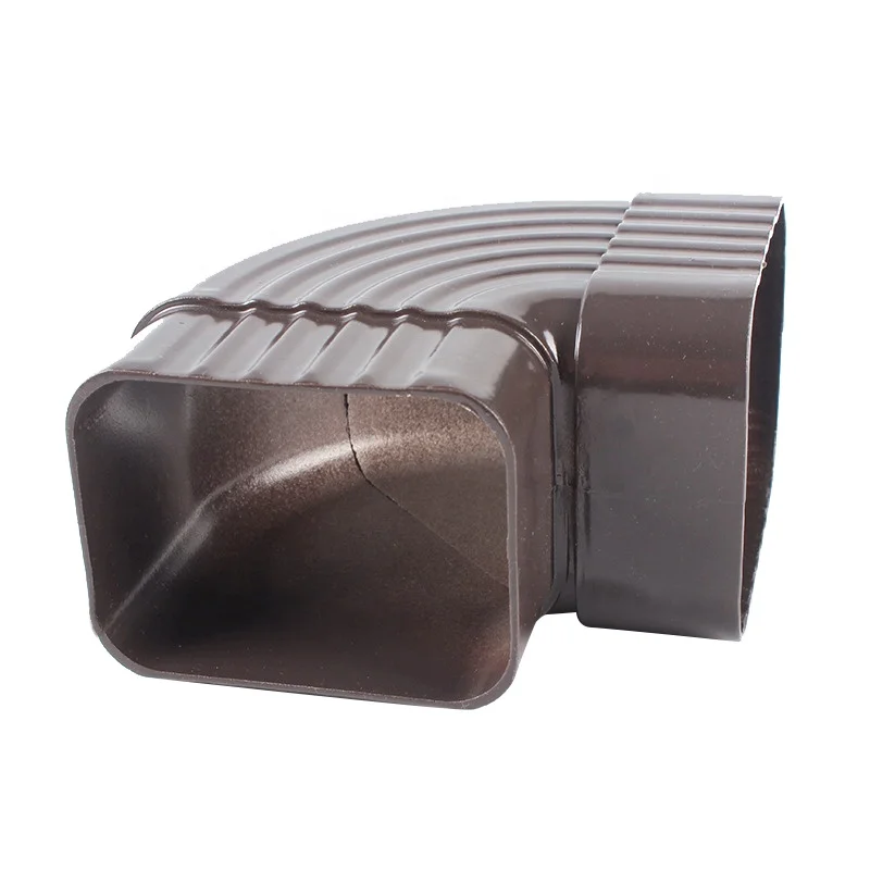 Eaves gutter falling water system aluminum alloy gutter metal roof drainage rain tank 90 degree side bend down pipe fittings