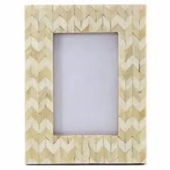 Современная индийская инкрустированная рамка для картины из высококачественного дерева с узором серого белого блока вертикального горизонтального отображения в домашних условиях