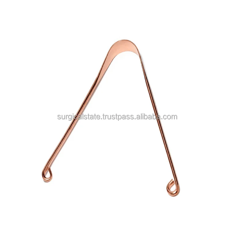 Gold Stainless Steel Tongue Cleaners 304 Stainless Steel Tongue Scraper and Tongue Scraper Cleaner Copper U-Shaped