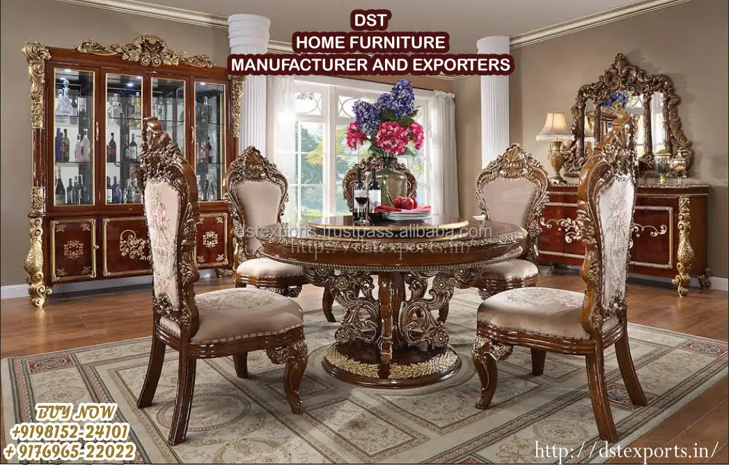 Набор роскошного резного серебряного обеденного стола набор роскошной серебряной мебели для столовой купить серебряный резной