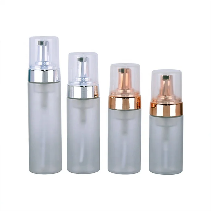 Empty 250ml 150ml 200ml Plastic Foam Pump Bottle PET facial cleanser foaming bottle with golden/silver foam pump