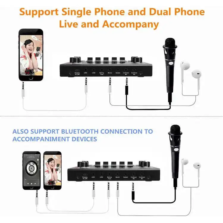 V9 Excellent Quality of Voice and Music Professional sound card for Live Broadcast Mic