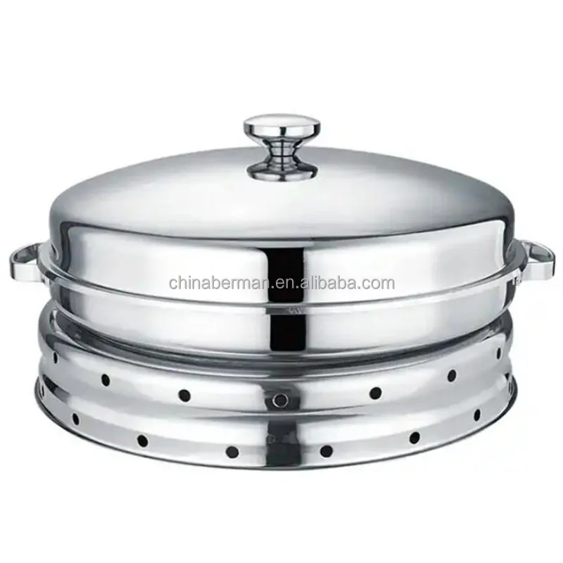 Commercial service equipment malaysia round dome divide warming tray stainless steel rotating chafing dish for catering