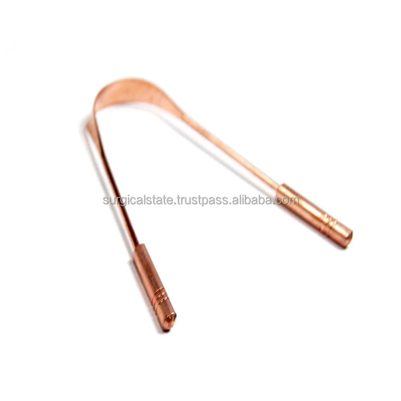 Gold Stainless Steel Tongue Cleaners 304 Stainless Steel Tongue Scraper and Tongue Scraper Cleaner Copper U-Shaped
