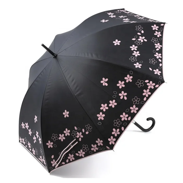 Зонт для защиты от солнца и дождя, водоотталкивающий, светозащитный, теплозащитный, в японском стиле, с рисунком сакуры, 60 см