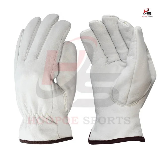 Белые кожаные рабочие перчатки на заказ, унисекс, защитные рабочие перчатки с логотипом таможни