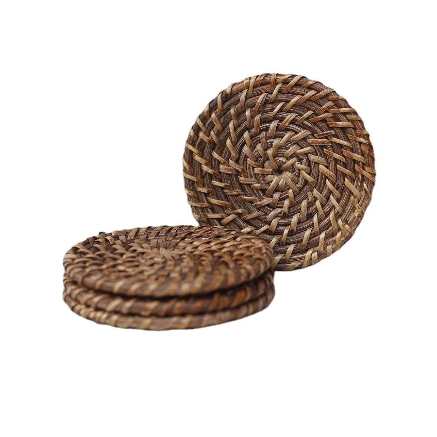 Vietnam High Quality Round Small Rattan Coasters Drink Coaster For Table Protection With Reasonable Price