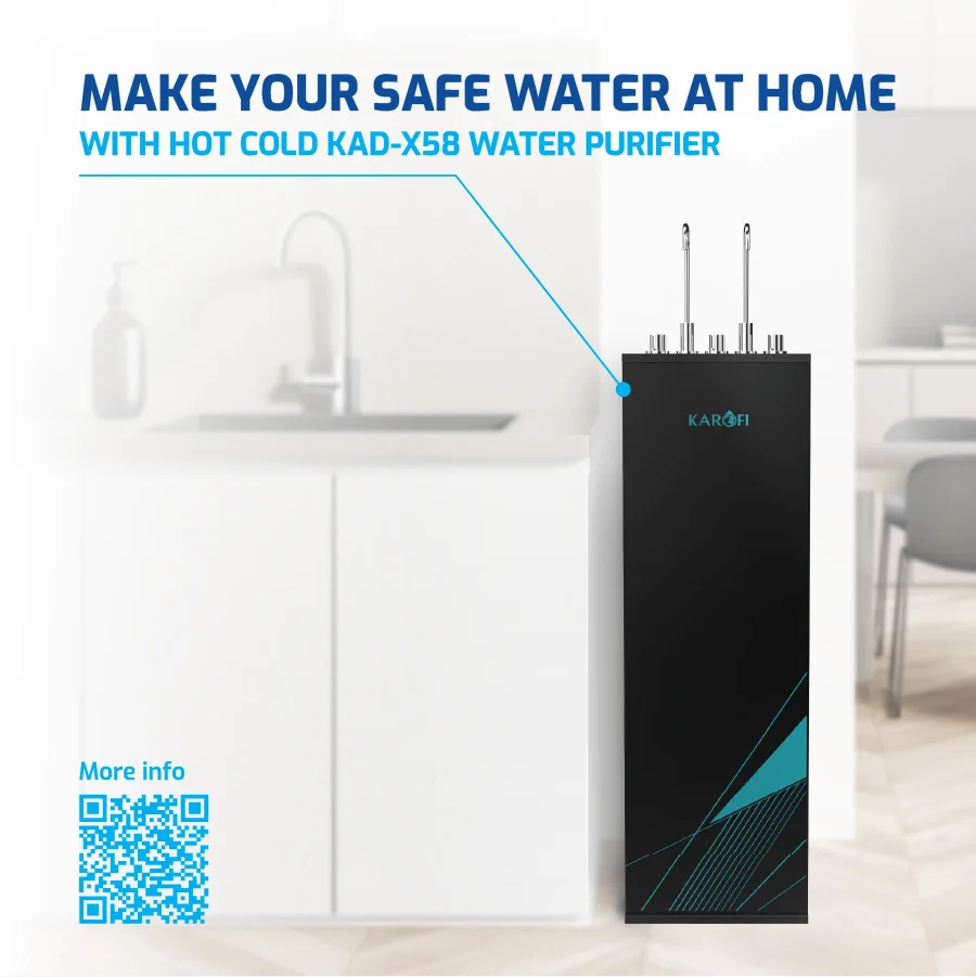 KAROFI KAD-X58 Freestanding Water Filter Machine 11-Stage Reverse Osmosis System Hot Cold Ambient Water Dispenser