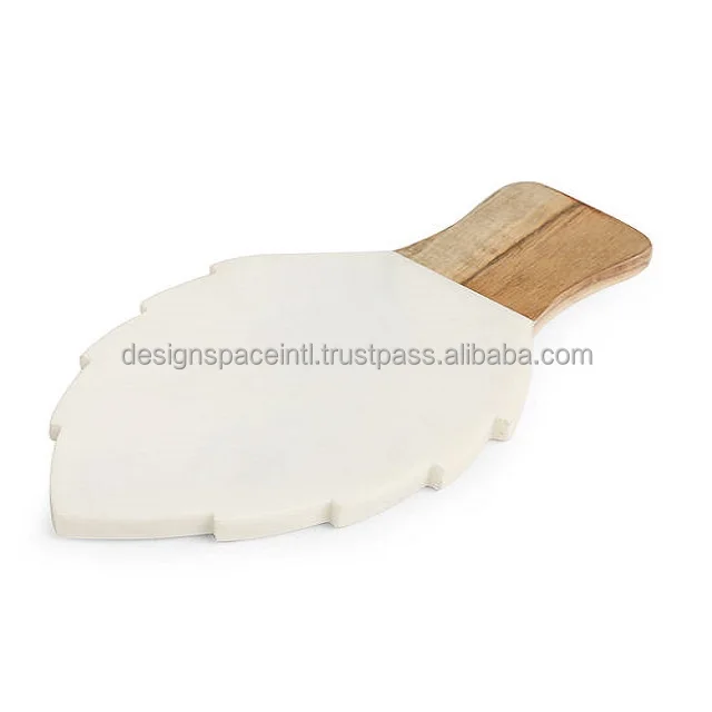 Wooden and Marble Leaf Style Chopping Board with good price
