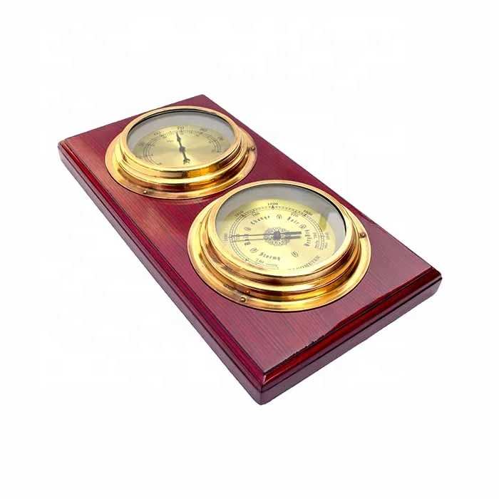 Brass Hygrometer & Barometer