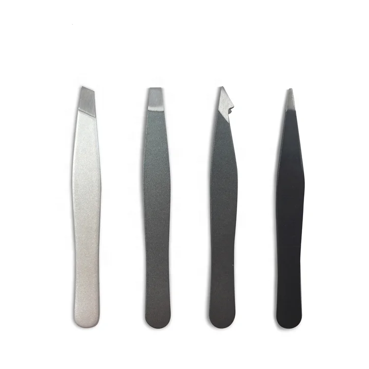 4 Pcs Stainless Handmade Eyebrow Tweezers Set for Beauty Custom Logo & Packaging Included