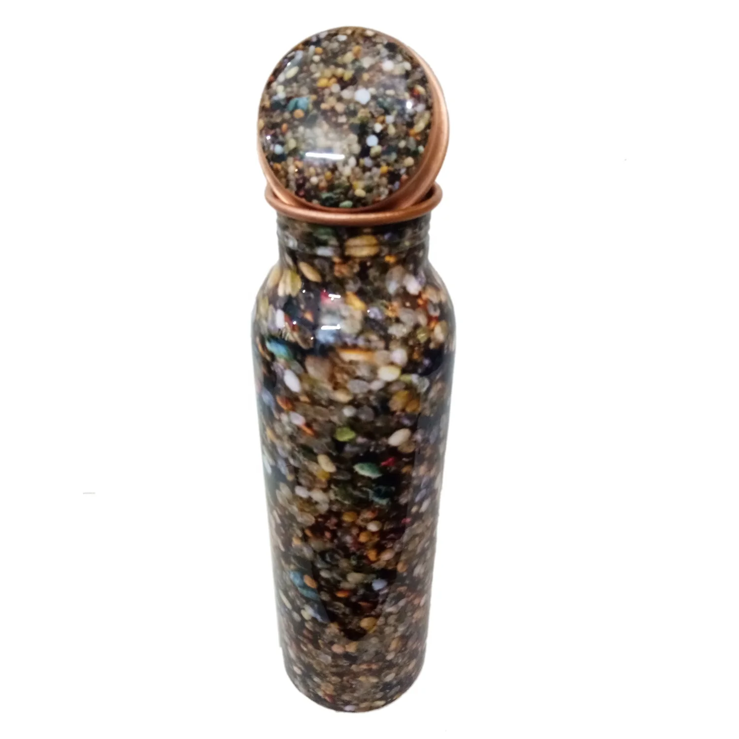 Design Printed Copper Water Bottle Top Quality Traditional Handmade Solid Copper Traditional Ayurvedic Copper Bottle