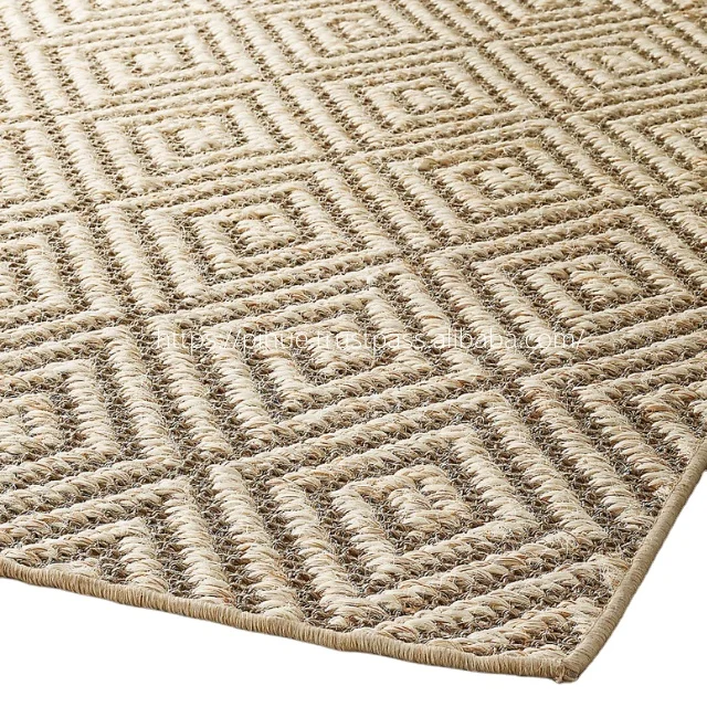 Beautifully Designed Handwoven Sisal Rug Sisa Floor Carpet Rugs Door Mats Handmade Hand Woven Natural Cotton Custom Adult Boho