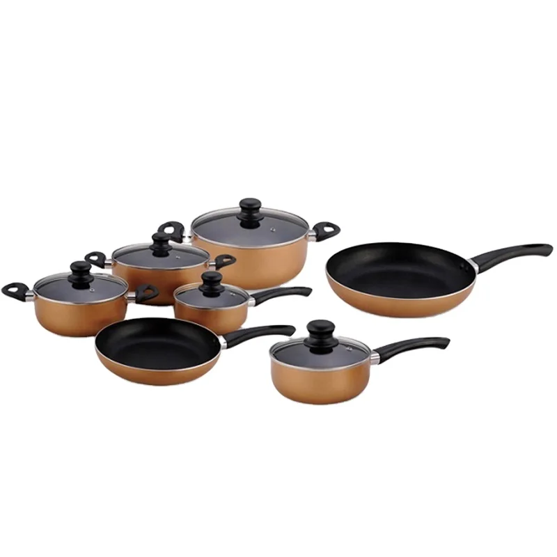 12 pcs aluminum alloy Non stick cookware set with competitive price