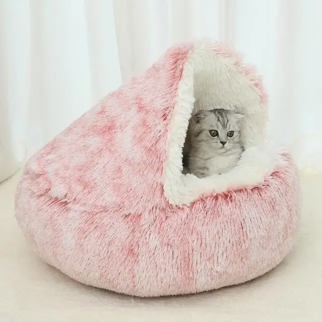 2023 Hot Selling Multi Colors Eco Friendly Round Shape Machine Washable Pet Bed For Cat