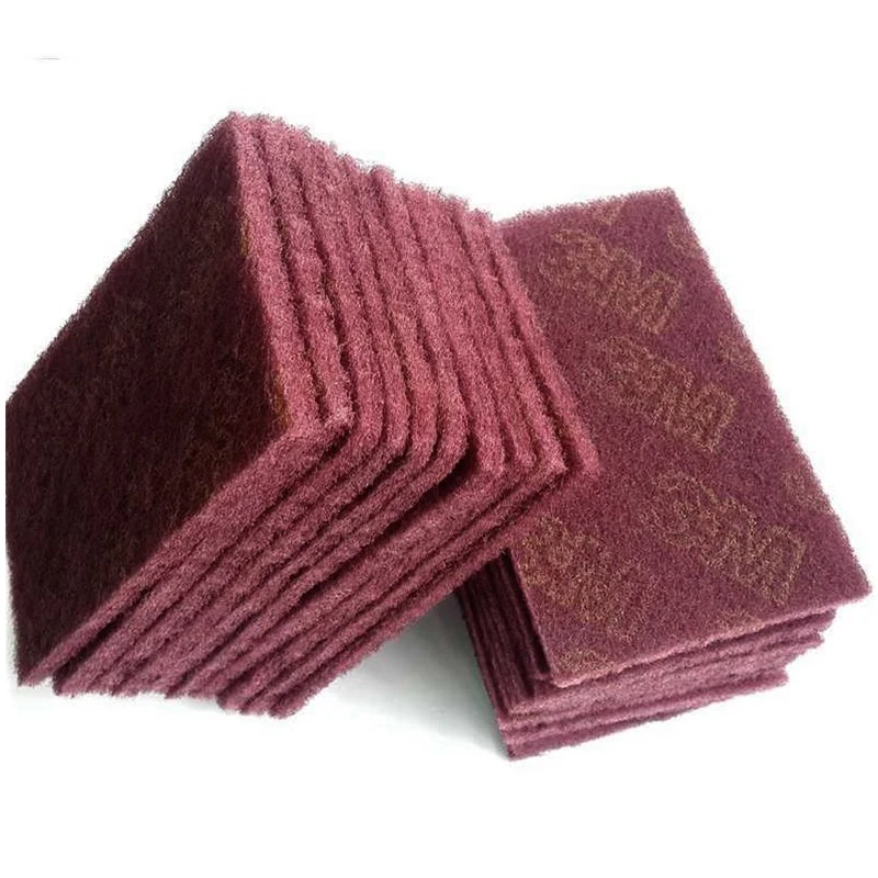 7447 red nylon abrasive scouring pad hook and loop Industrial Nylon Scour Pad Similar to 3M Scotch Brite Quality