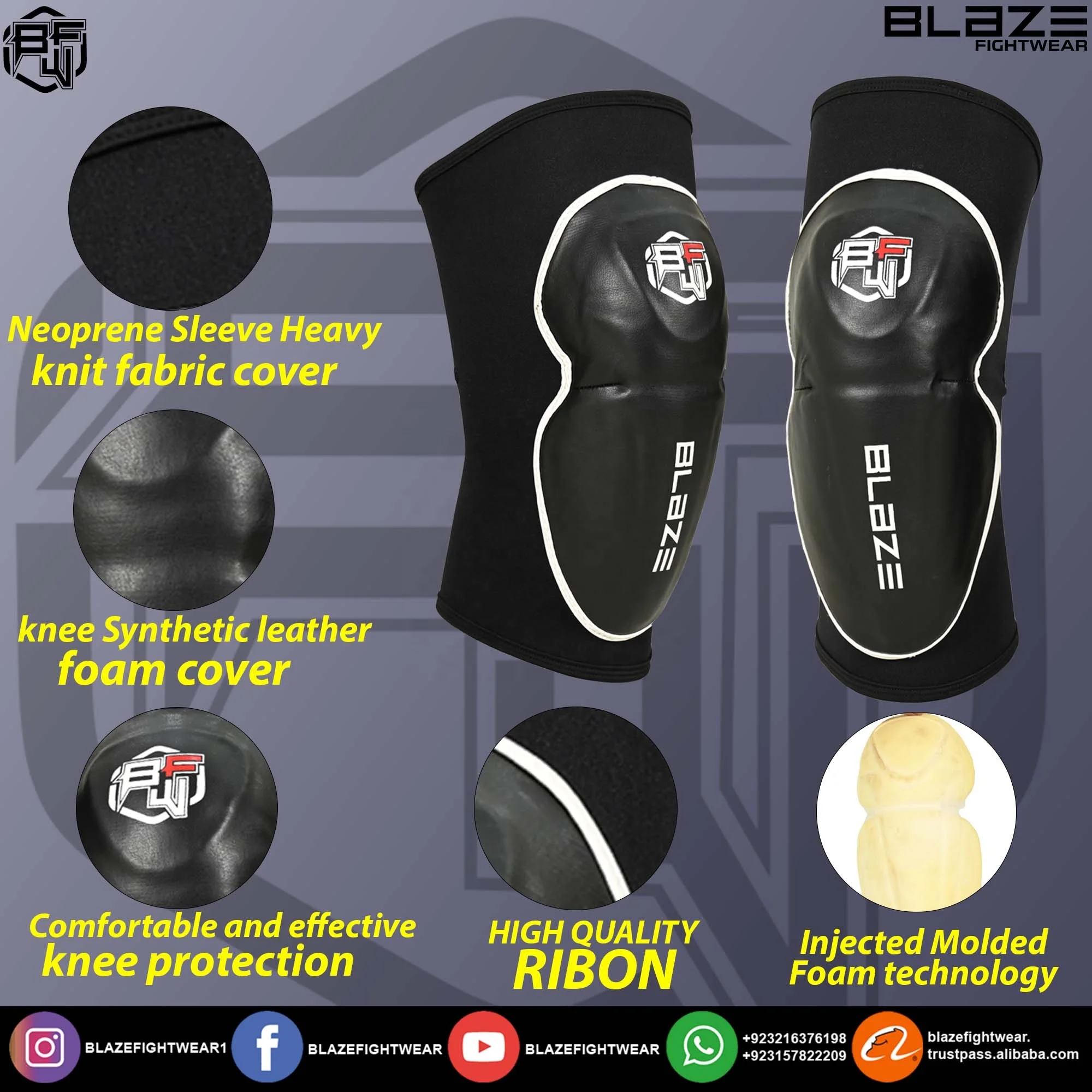 Wholesale Muay Thai Knee Pads for Sparring Kickboxing BJJ & MMA Knee Pad protector