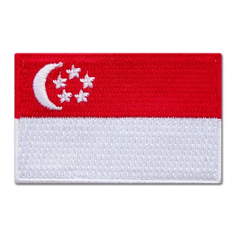 Direct factory sale OEM Custom high quality sew on woven national country flag embroidery patch