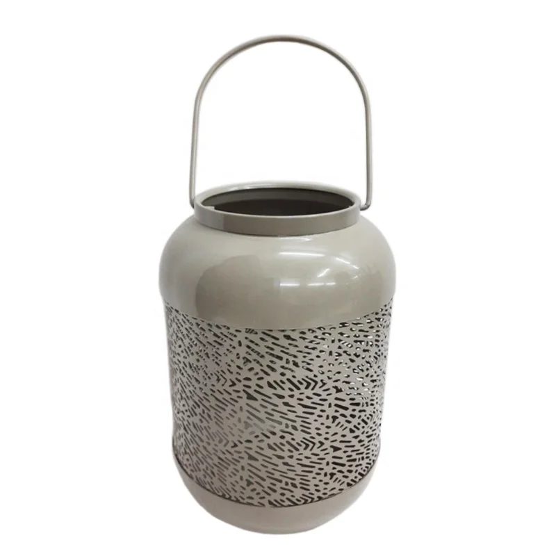 Outdoor Decoration Glass & Iron Lantern Matt Black Colour Standard Size Candle Holder And Candle Stand Handmade