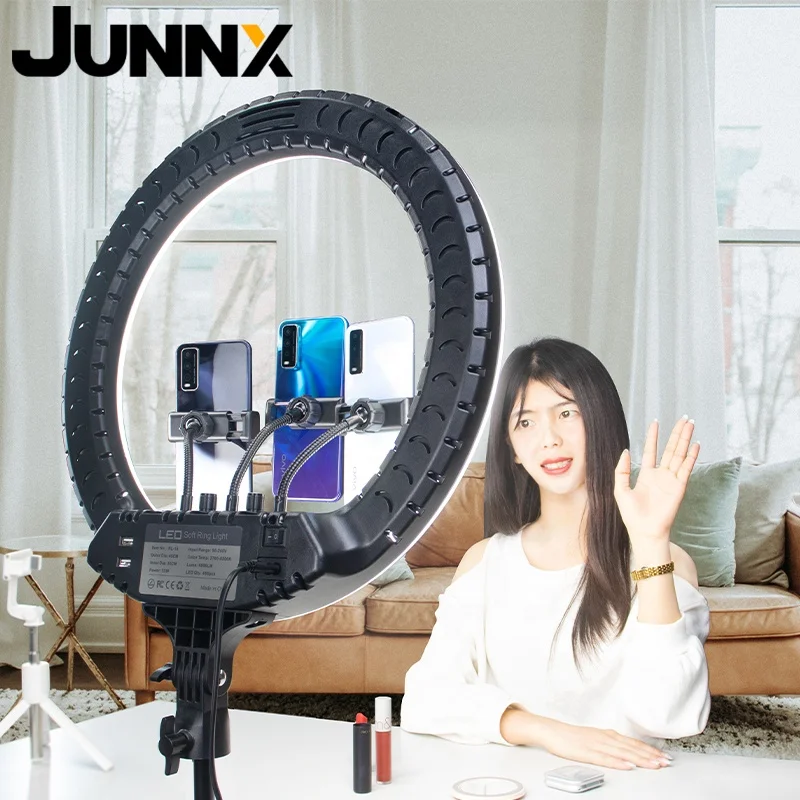 Junnx 14 18 21 inch Custom Ring light led photographic lighting led selfie flash lamp for Live streaming shooting photos